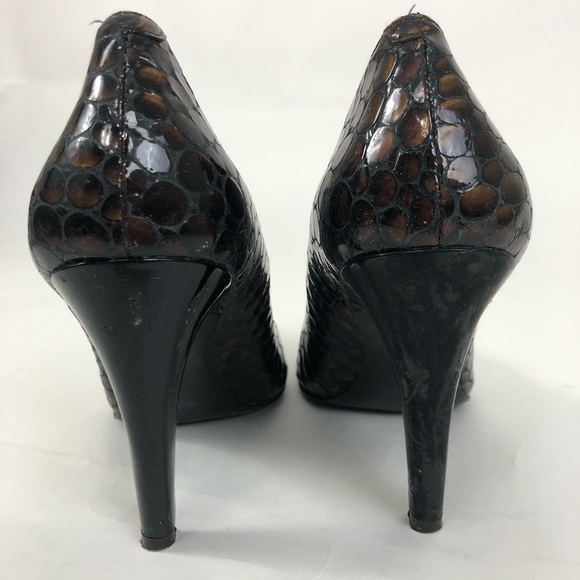 Snake Print Shoes - BCB Girls Pointy Faux Snake Print Patent Leather Size 10 - Picture 5 of 8